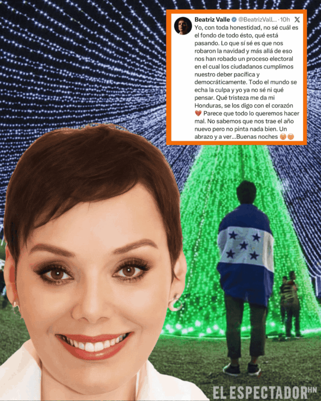 Beatriz Valle lamenta el arrebato de la navidad a hondureños por proceso electoral