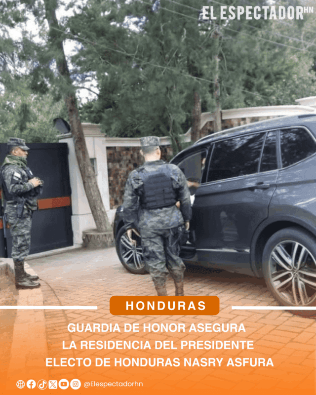 Guardia de Honor asegura la residencia del presidente electo de Honduras Nasry Asfura