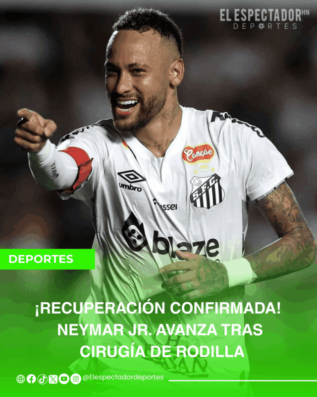 Neymar Jr avanza tras cirugía de rodilla