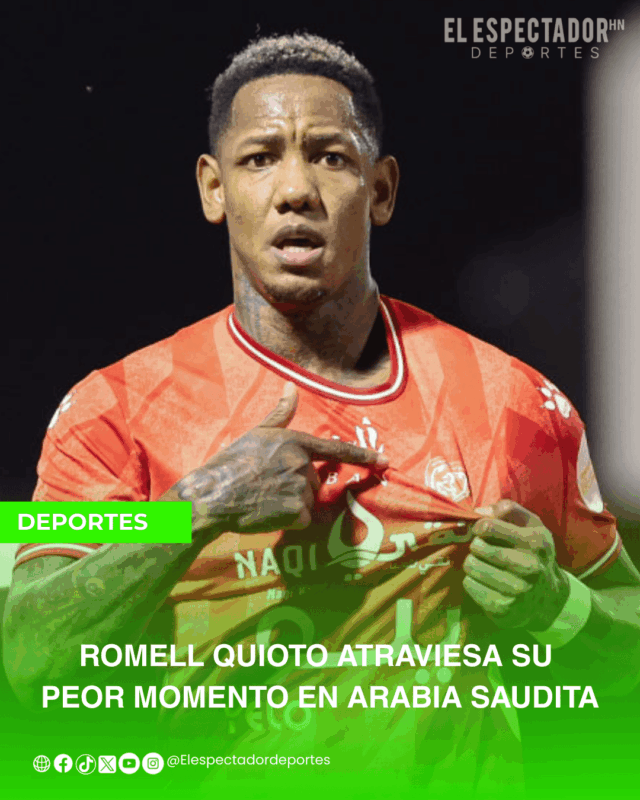 Romell Quioto atraviesa su peor momento en Arabia Saudita
