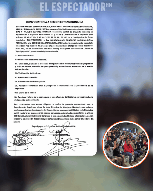 Oposición convoca sesión extraordinaria tras impedimento ilegal en el CN