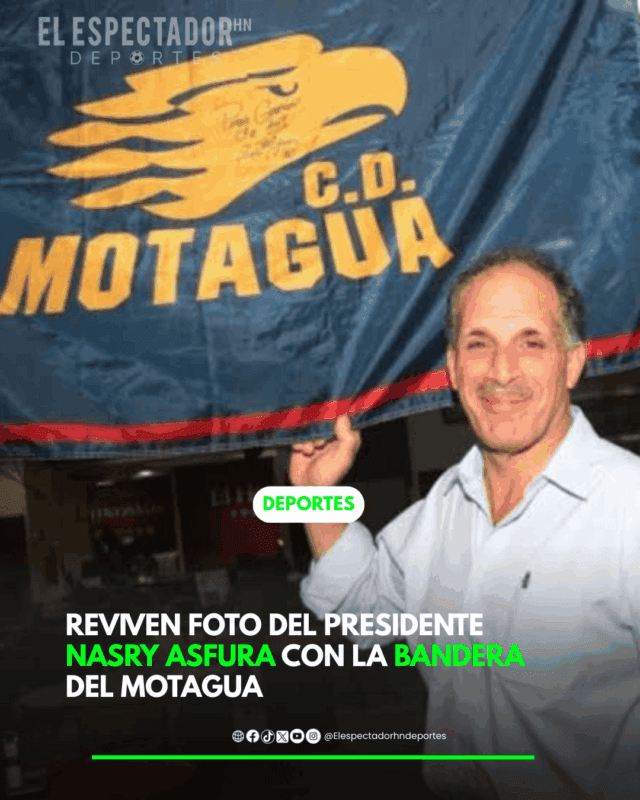 Reviven foto del presidente Nasry Asfura con la bandera del Motagua
