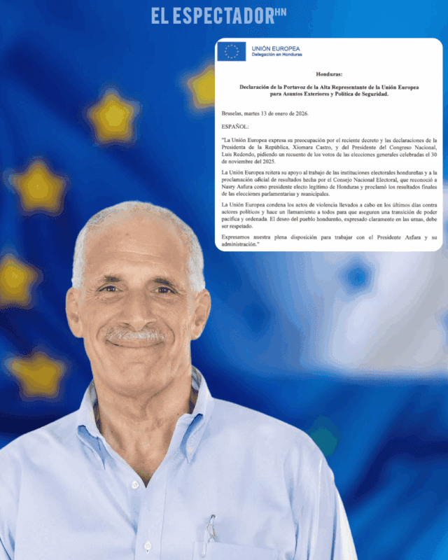 Unión Europea exige a Libre una transición pacífica al presidente electo “Papi a la Orden”
