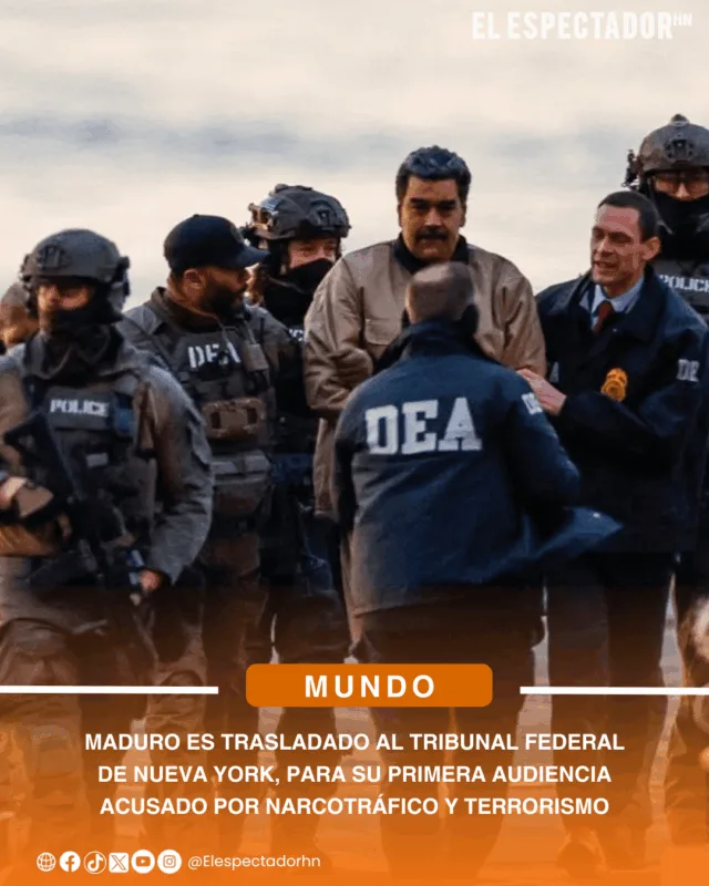 Maduro es trasladado al Tribunal Federal de Nueva York.