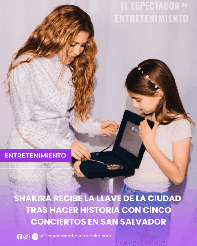Shakira recibe la llave de la ciudad tras cinco conciertos en San Salvador