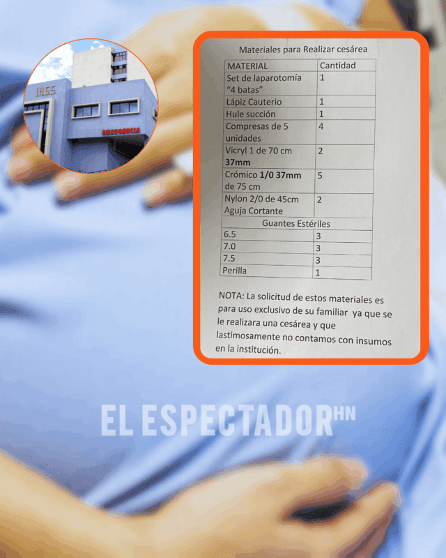 Pacientes del IHSS denuncian falta de insumos, deben comprarlos para realizar cesáreas