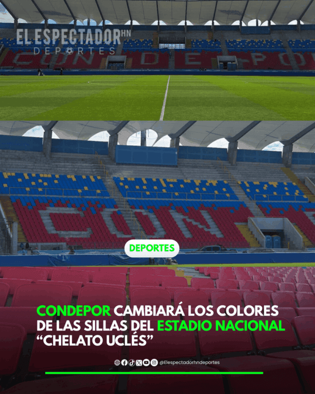 CONDEPOR cambiará los colores de las sillas del Estadio Nacional “Chelato Uclés”