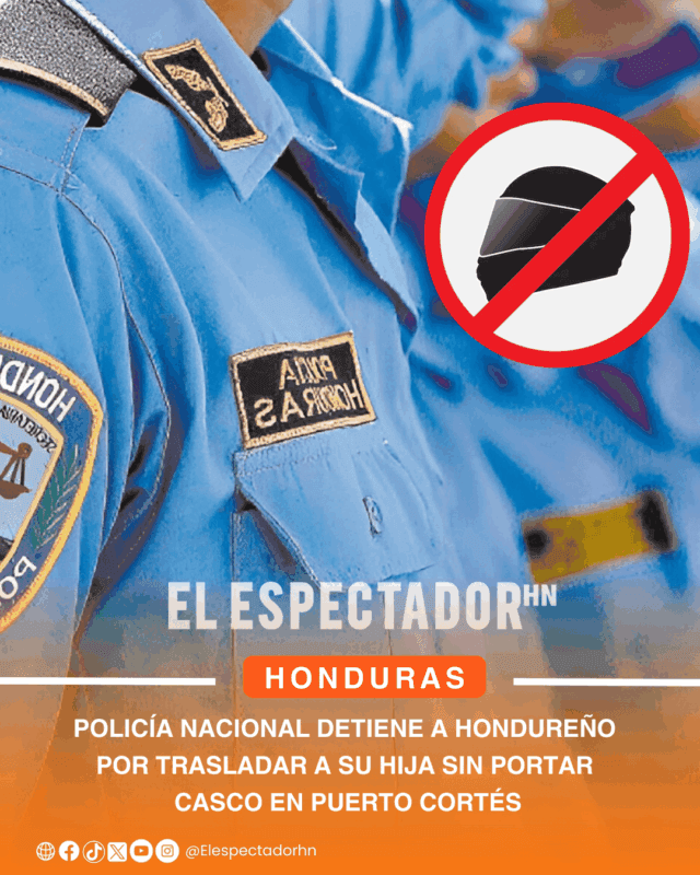 Policía Nacional detiene a hondureño por trasladar a su hija sin portar casco en Puerto Cortés