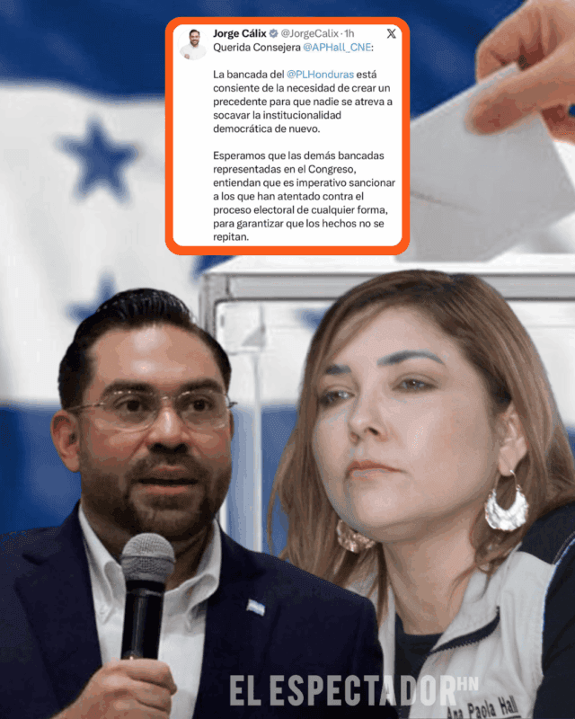 Jorge Cálix respalda a Ana Paola Hall tras denuncias de amenazas en las elecciones generales de 2025