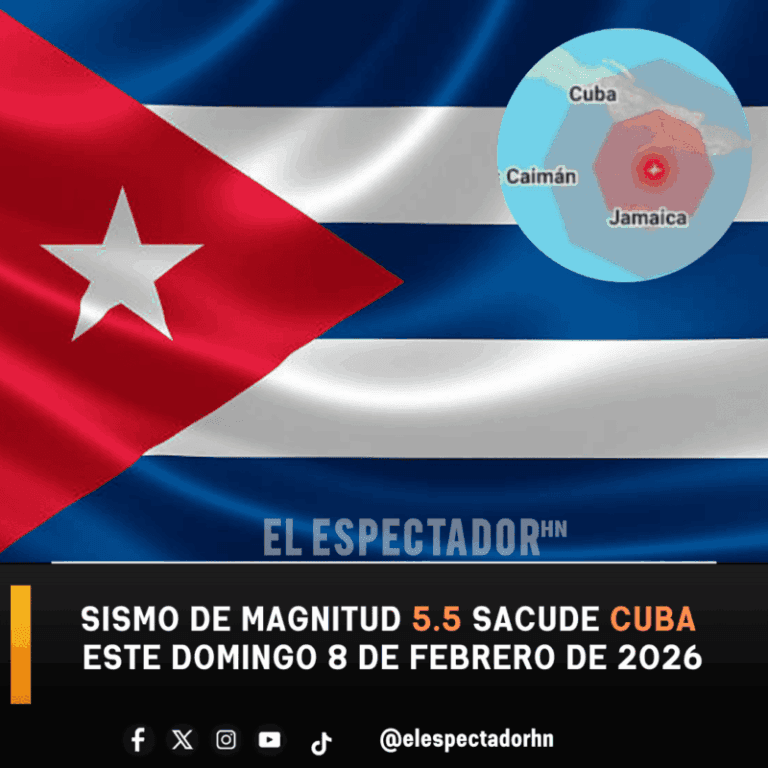 Sismo de magnitud 5.5 sacude Cuba este domingo 8 de febrero de 2026