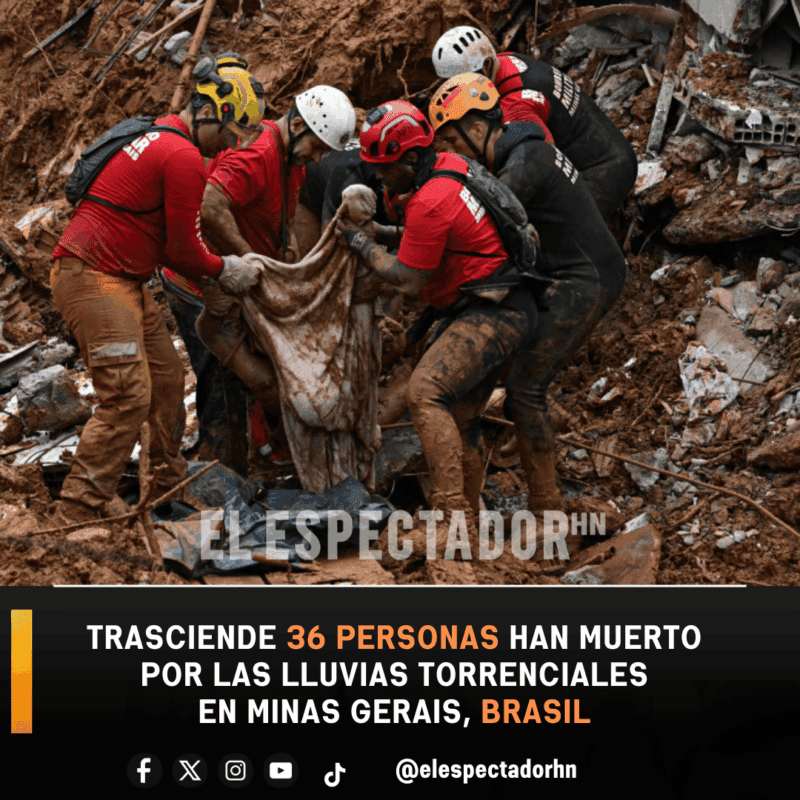 Trasciende 36 personas han muerto por las lluvias torrenciales en Minas Gerais, Brasil