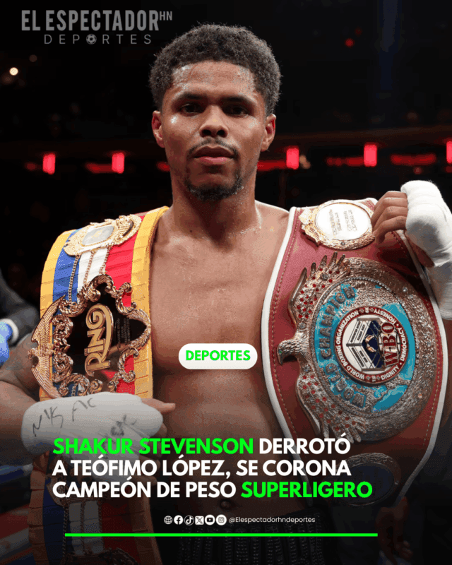 Shakur Stevenson derrotó a Teófimo López y se corona campeón de peso superligero