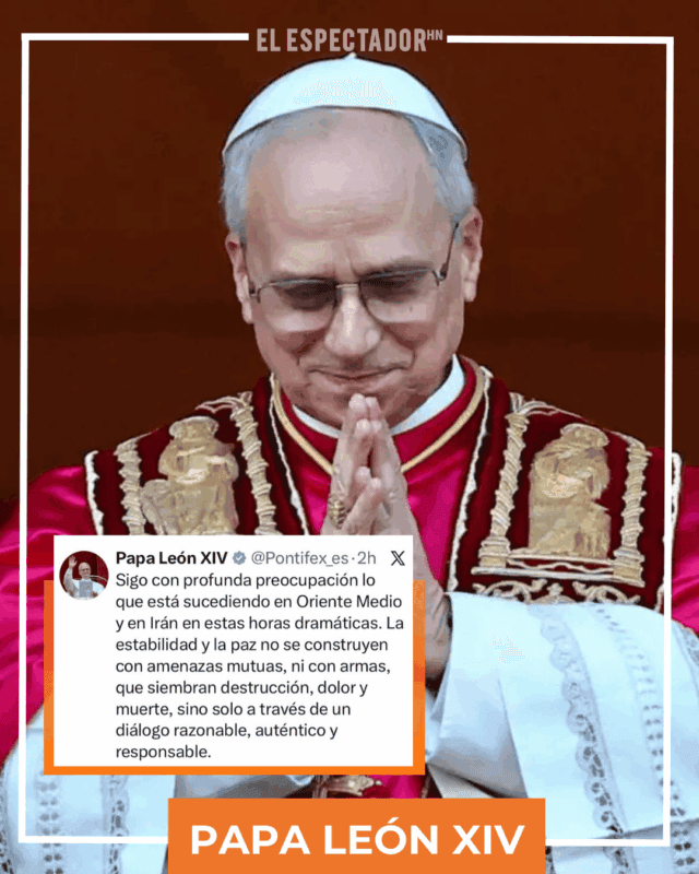 Papa León XIV llama a frenar la violencia en Irán y países de Medio Oriente