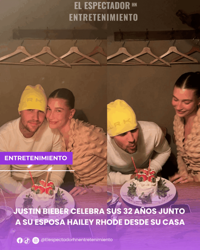 Justin Bieber celebra sus 32 años junto a su esposa Hailey Rhode desde su casa