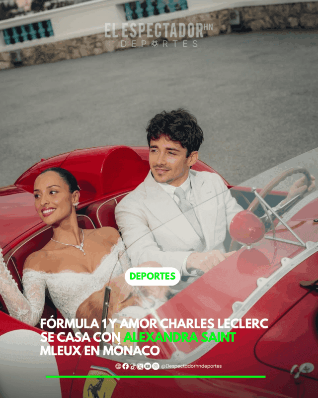 Piloto de Fórmula 1, charles Leclerc se casa con Alexandra Saint Mleux en Mónaco