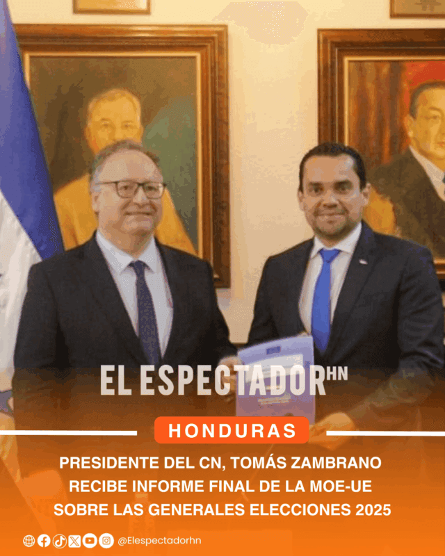 Presidente del CN, Tomás Zambrano recibe informe final de la Moe-ue sobre las generales elecciones 2025