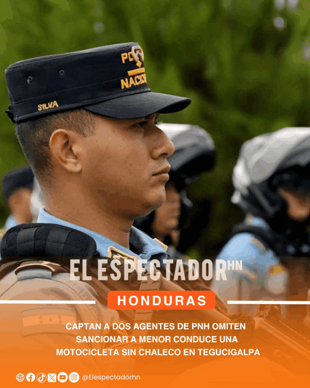 Captan a dos agentes de la PNH omitiendo sancionar a menor que conducía motocicleta sin chaleco en Tegucigalpa