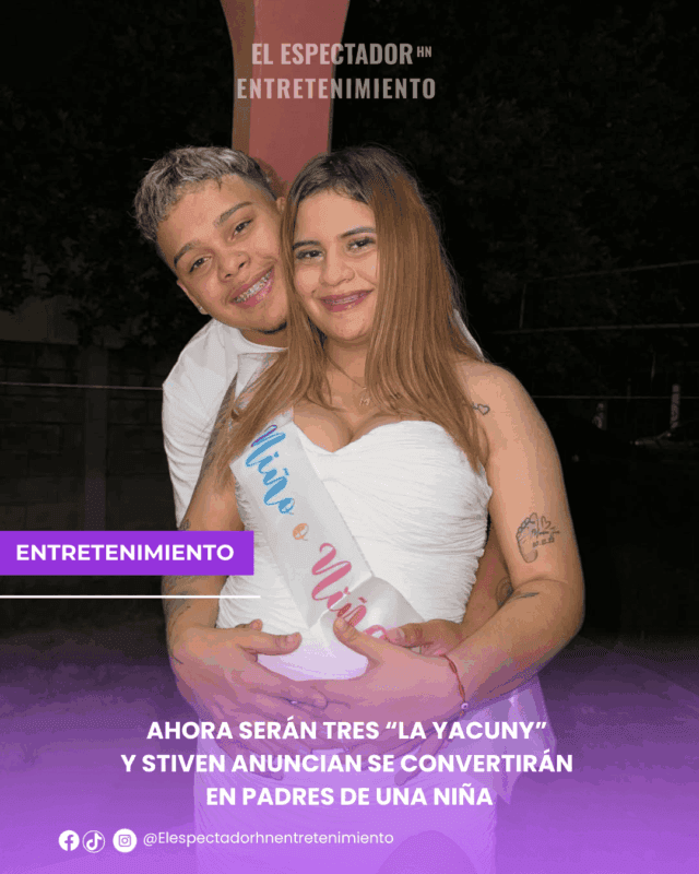 “La Yacuny” y Stiven anuncian serán padres de una niña