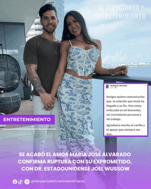 Se acabó el amor María José alvarado confirma ruptura con su exprometido, el dr. estadounidense Joel Wussow