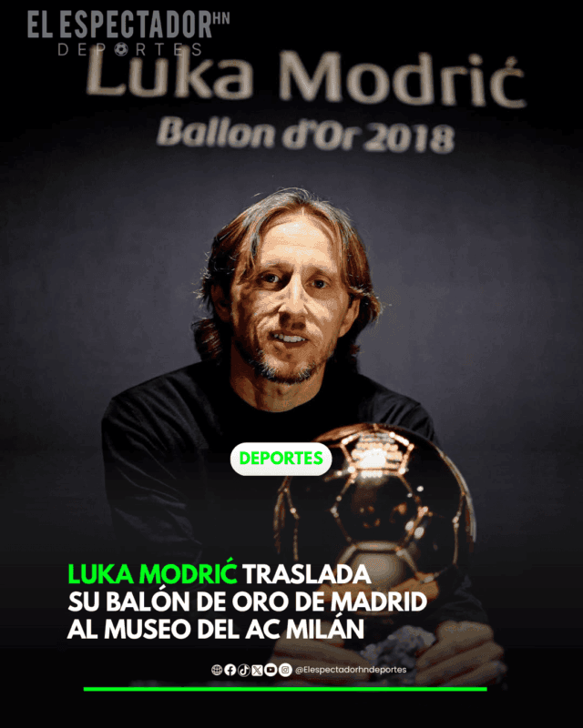 Luka Modrić traslada su balón de oro de Madrid al museo del Ac Milán