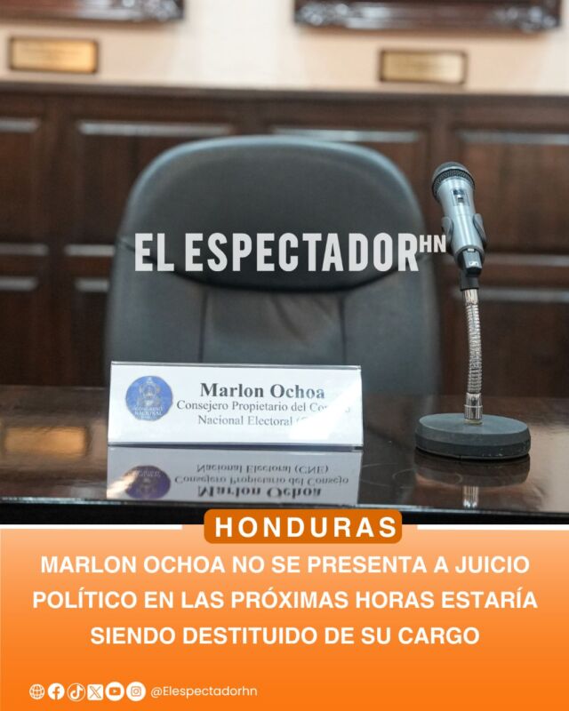 Marlon Ochoa no se presenta a juicio político en las próximas horas estaría siendo destituido de su cargo