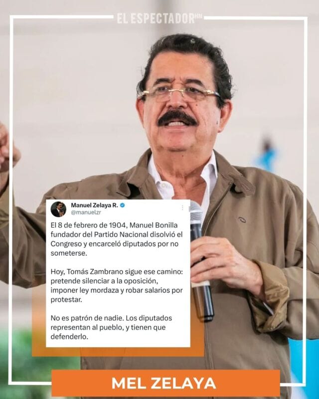 El dirigente político Mel Zelaya
reiteró su preocupación por el impacto de estas medidas en el ambiente político del país.