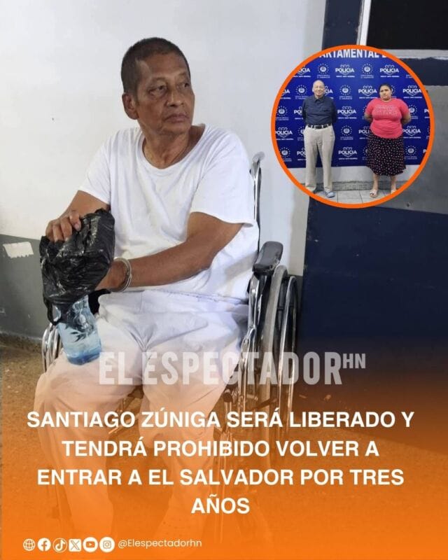 Santiago Zúniga saldrá libre con restricción de ingreso a El Salvador por tres años.