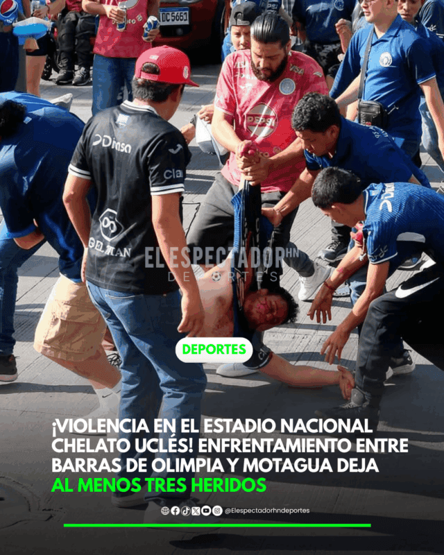 ¡Violencia en el Estadio Nacional Chelato Uclés! enfrentamiento entre barras de Olimpia y Motagua deja varios heridos