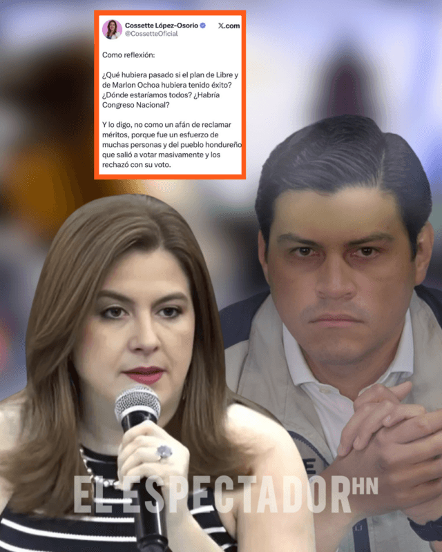 Cossette López acusa a Marlon Ochoa de impulsar un plan contra la democracia en Honduras