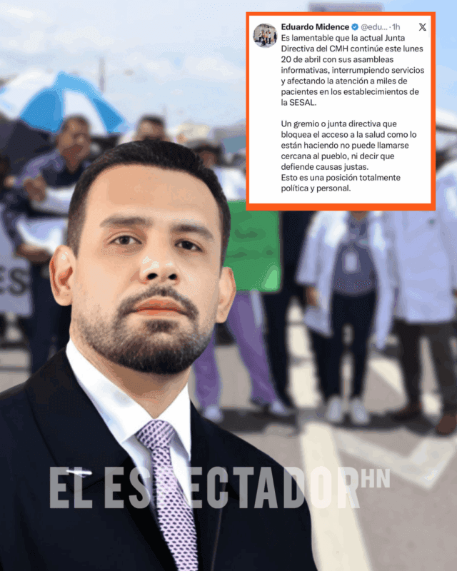 Eduardo Midence cuestiona las asambleas del CMH por afectar atención de la población hondureña