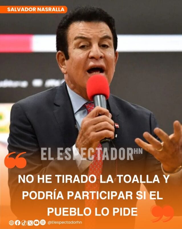 Salvador Nasralla mantiene abierta posibilidad de candidatura en Honduras actual