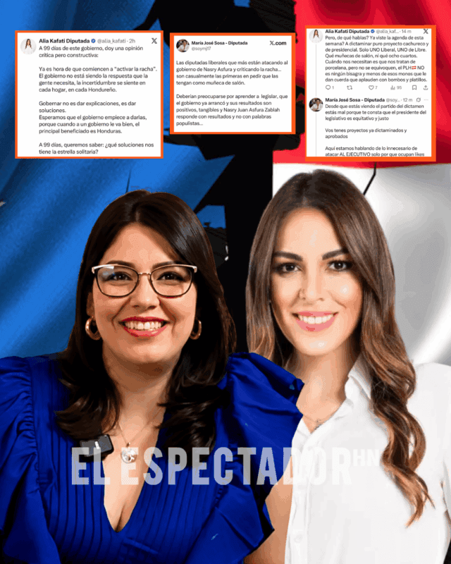 María José sosa y Alia kafati se enfrentan por los 99 días de gestión del gobierno de Asfura