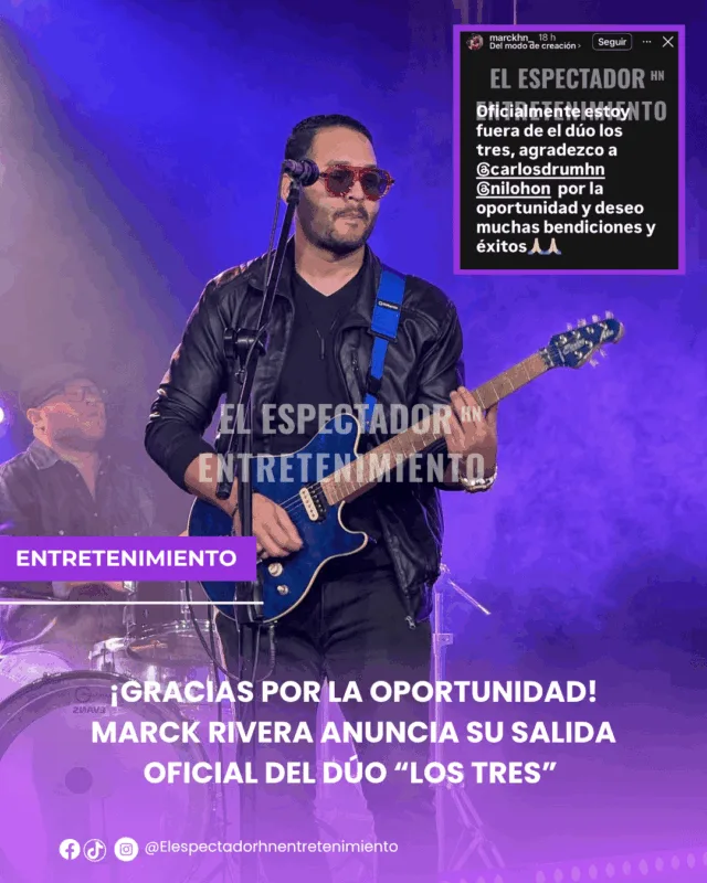 Marck Rivera anuncia su salida oficial del dúo “los tres”