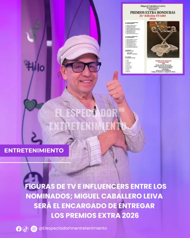 Figuras de tv e influencers entre los nominados; Miguel Caballero Leiva será el encargado de entregar los premios extra 2026