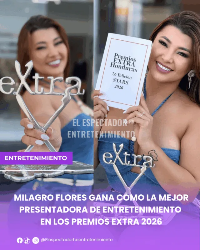 Milagro Flores gana como la mejor presentadora de entretenimiento en Los Premios Extra 2026