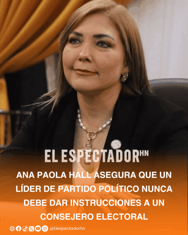 Ana Paola Hall asegura que un líder de partido político nunca debe dar instrucciones a un consejero electoral