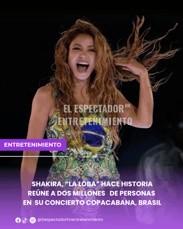 Shakira, “la loba” hace historia reúne a dos millones de personas en su concierto Copacabana, Brasil