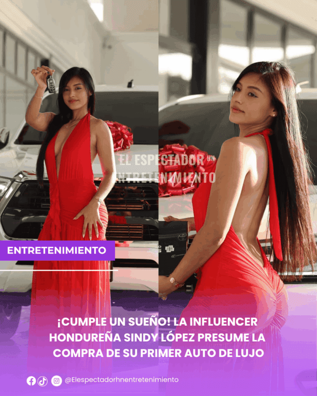  la influencer hondureña Sindy López presume la compra de su primer auto de lujo