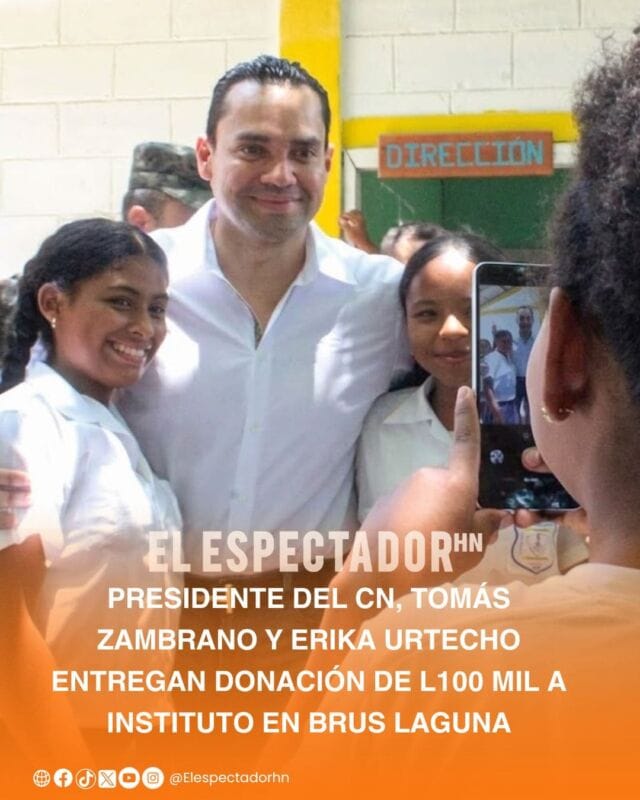 Congreso Nacional realizaron una donación de 100 mil lempiras al Instituto Renacimiento, ubicado en el municipio de Brus Laguna