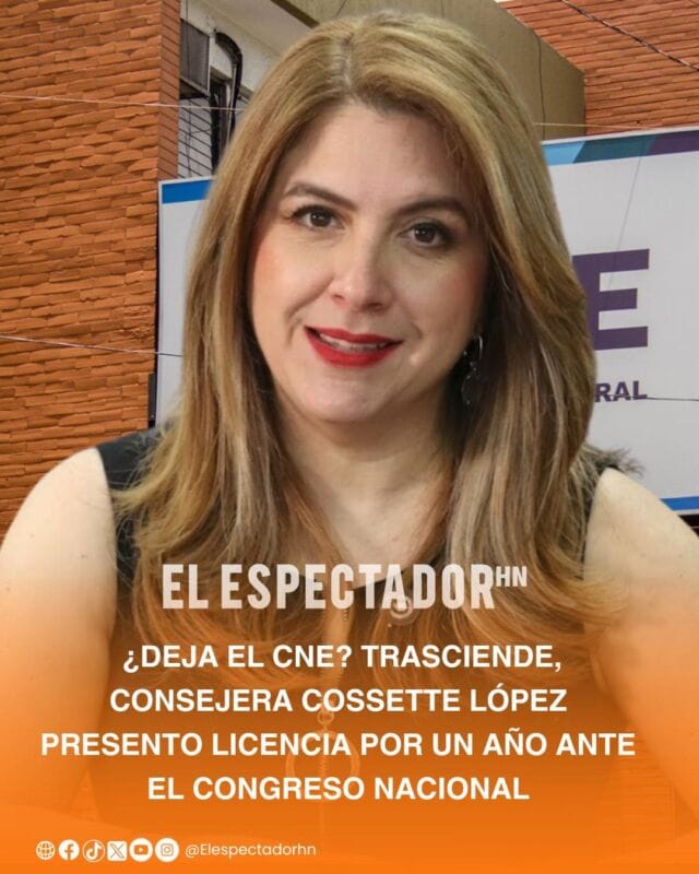 Cossette López, habría presentado una solicitud de licencia ante el Congreso Nacional