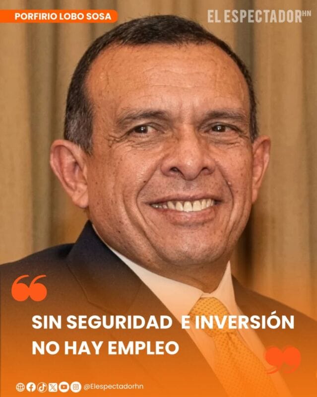 Porfirio Lobo Sosa, expresó su preocupación por la situación de inseguridad y la falta de inversión en el país