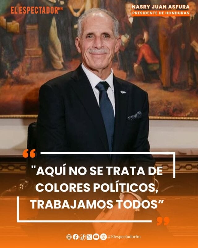 Nasry Asfura, afirmó que su administración trabaja sin distinción política y que el objetivo principal es atender a la población en general