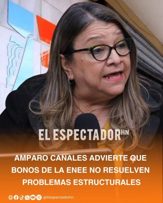Amparo Canales advierte que bonos de la ENEE no resuelven problemas estructurales
