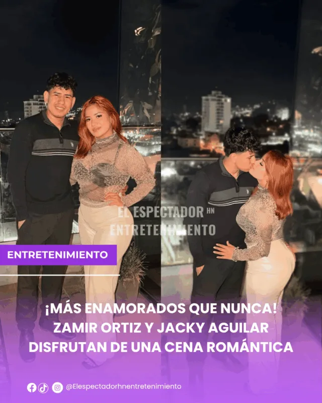 Zamir Ortiz y Jacky Aguilar disfrutan de una cena romántica