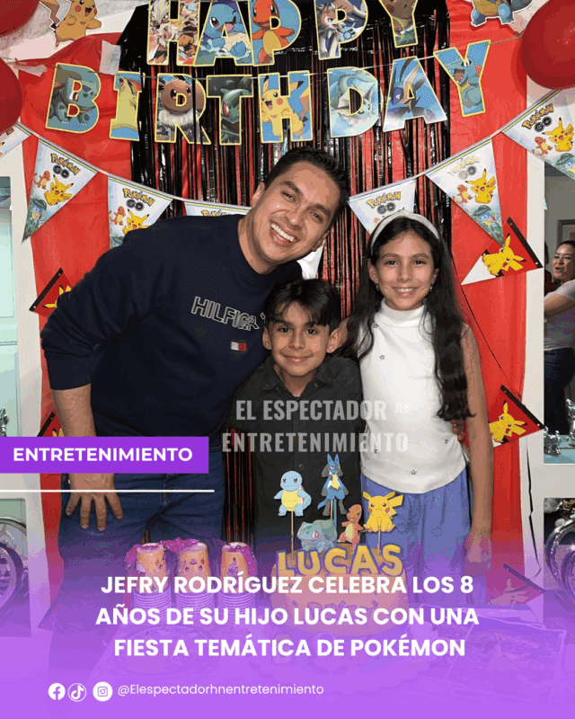 Jefry Rodríguez celebra los 8 años de su hijo Lucas con una fiesta temática de pokémon