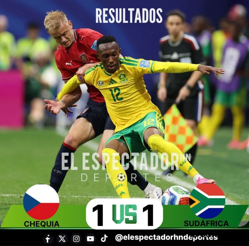 República Checa y Sudáfrica empatan 1-1 en Atlanta
