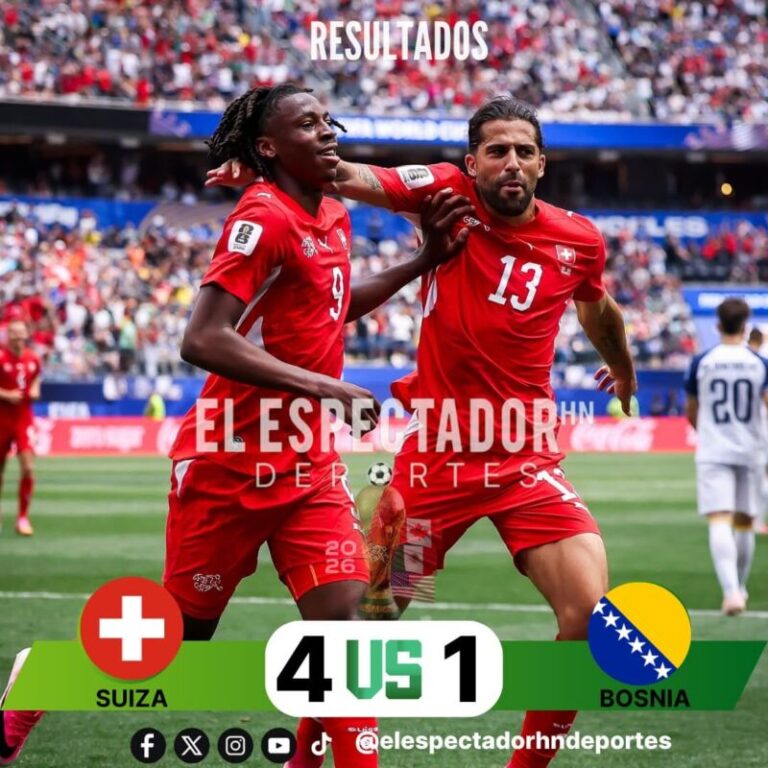 Suiza golea 4-1 a Bosnia y se apodera del liderato del Grupo B en el mundial 2026