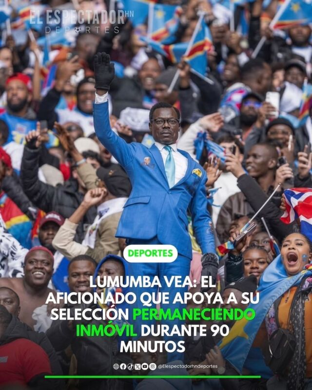 Lumumba Vea: el aficionado que apoya a su selección permaneciendo inmóvil durante 90 minutos
