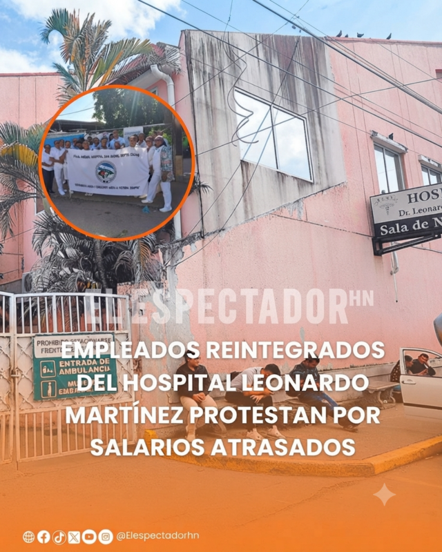 Empleados del Hospital Leonardo Martínez exigen pago de salarios pendientes.