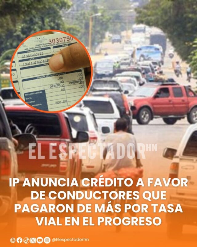 IP compensará pagos excedentes de tasa vial a conductores.